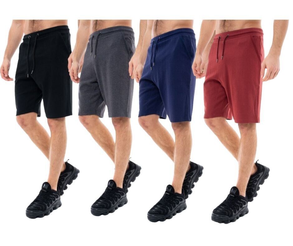 {4-Pack} Men's French Terry Shorts With Pockets