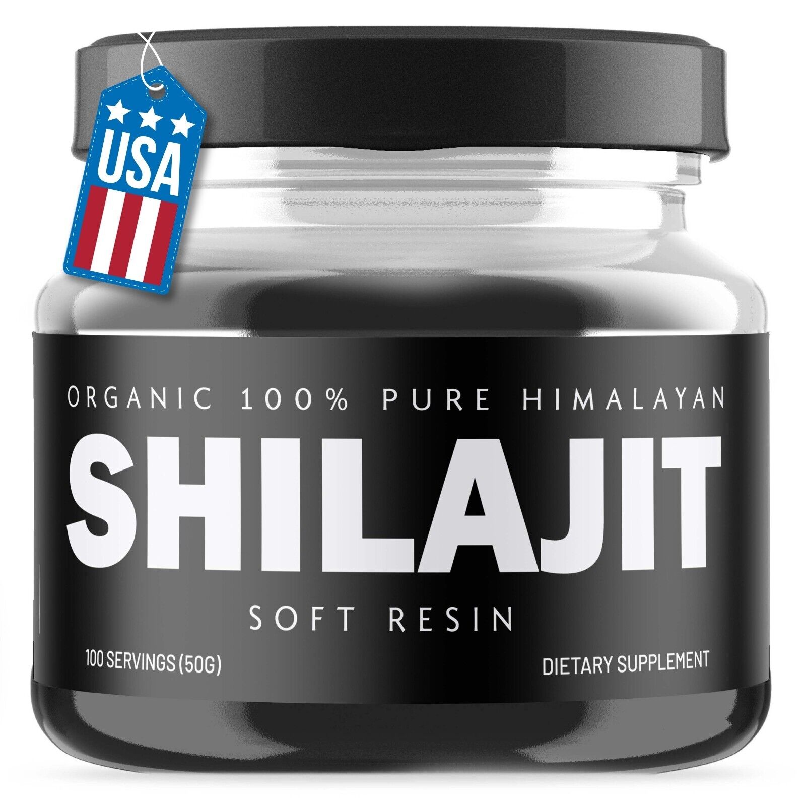 Organic 100% Pure Himalayan Shilajit Soft Resin - 50 GRAMS + Measuring Spoon