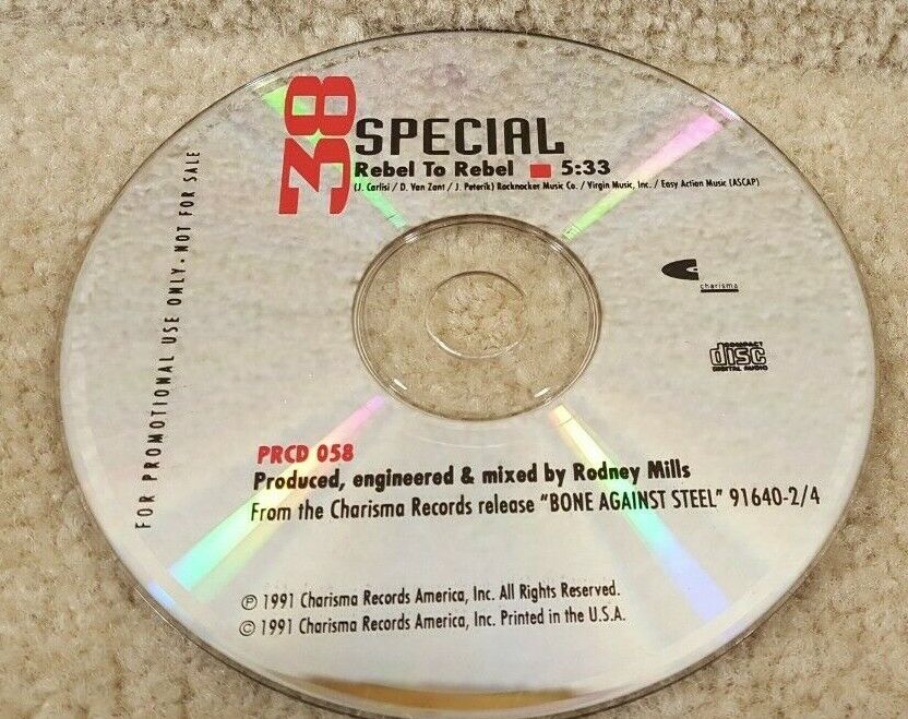 Rare Vintage 1991 38 Special Promo Promotional CD Rebel to Rebel Charisma