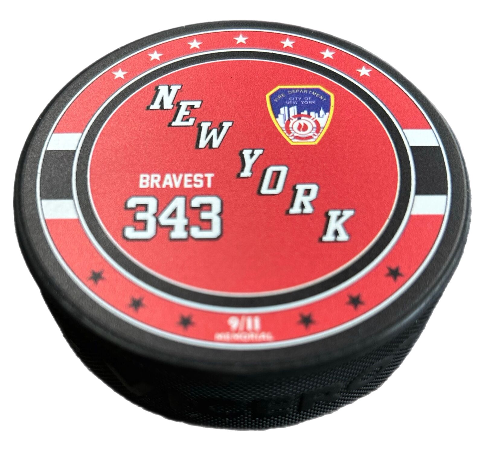 FDNY 343 Official 9/11 Memorial  Hockey Puck to Commemorate The 343 Lives Lost