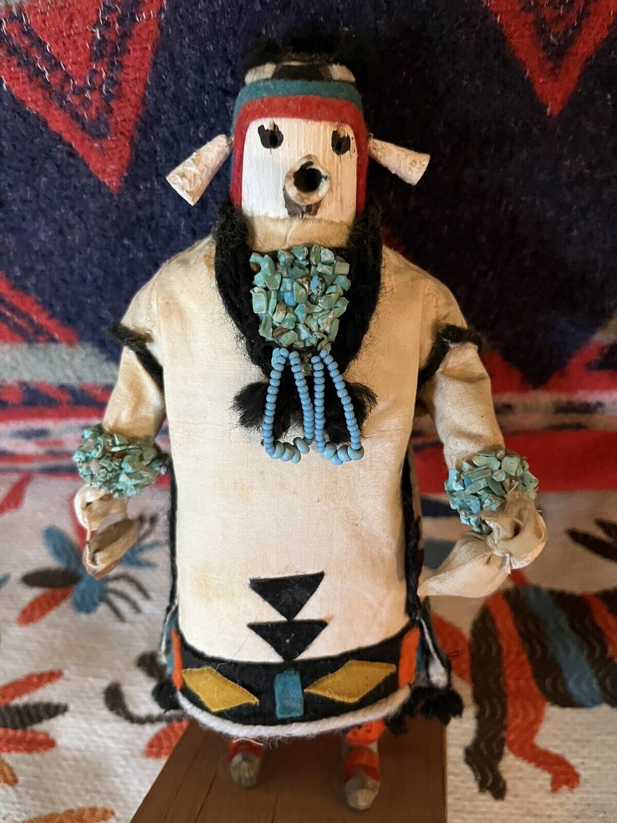 Vintage Hopi Kachina Doll Native American 1920’s Katsina Cottonwood Turquoise