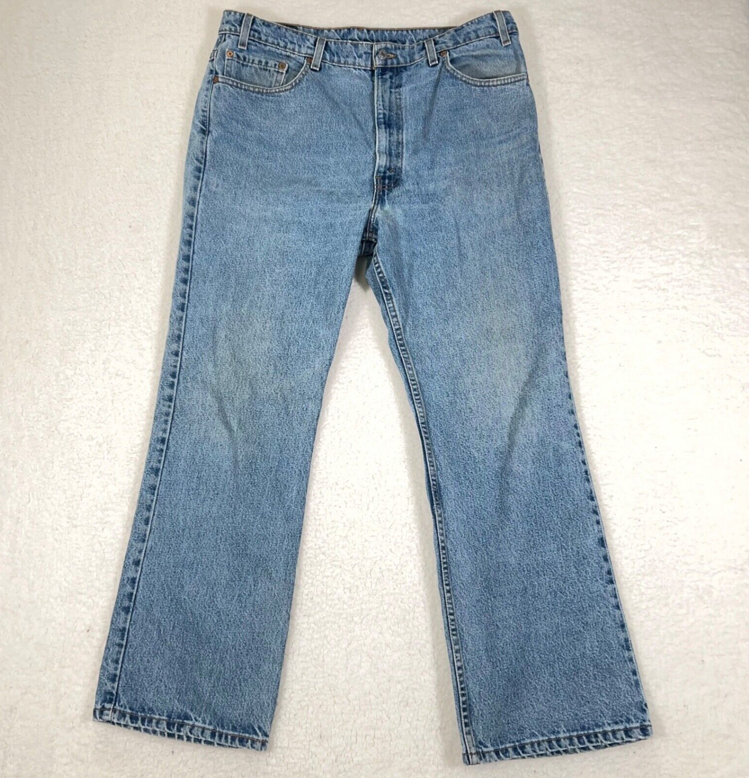 Vintage Levi’s 517 Jeans 38x30 Blue Denim Faded Bootcut 90s USA Made 40x30 Tag