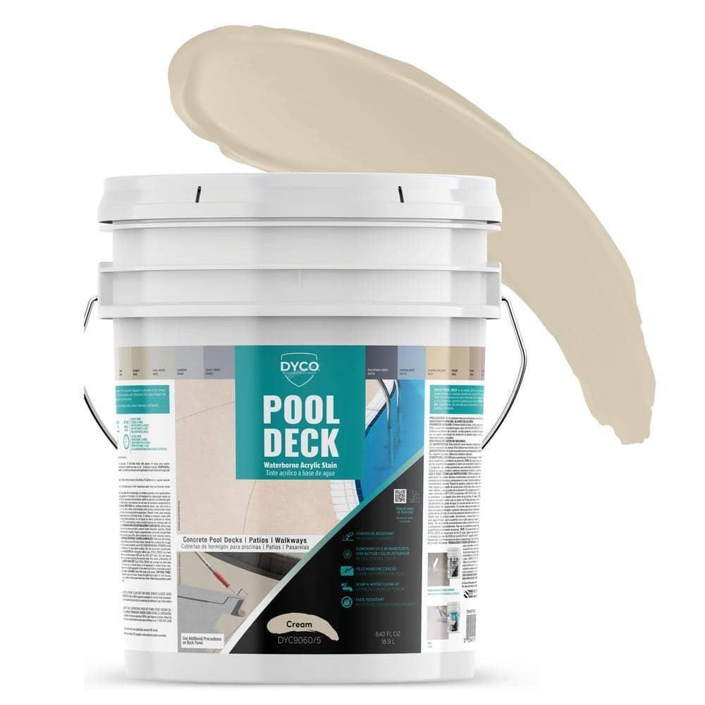 Pool Deck 5 gal. 9060 Cream Low Sheen Waterborne Acrylic Stain Dyco Paints