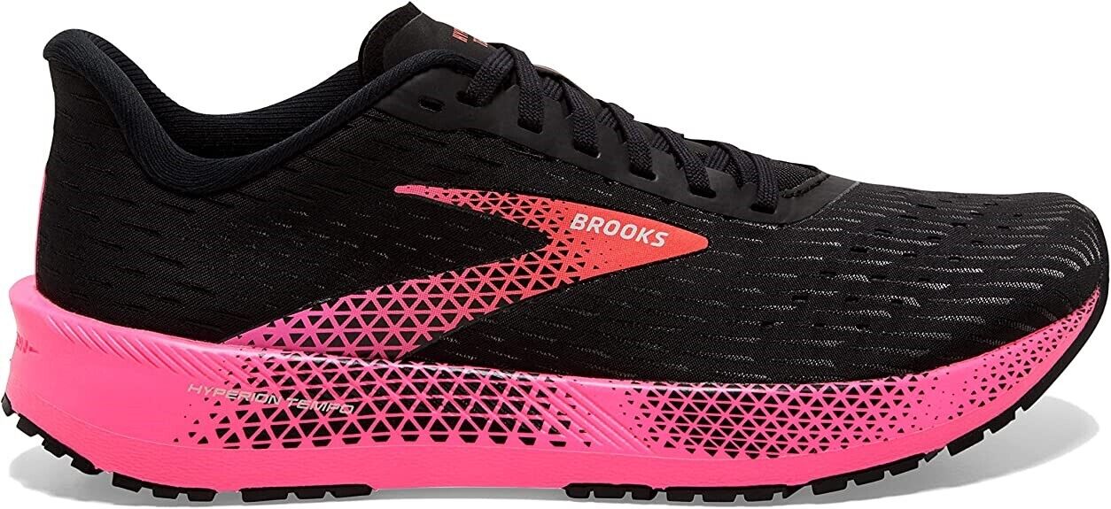 Brooks Women's Hyperion Tempo Road Running Shoes Neutral Black Hot Pink Coral