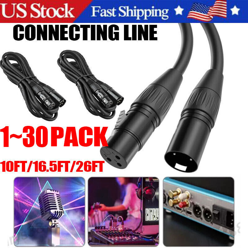 XLR Male to Female Microphone Cable Balanced 3 Pin Mic Connector Extension Cord