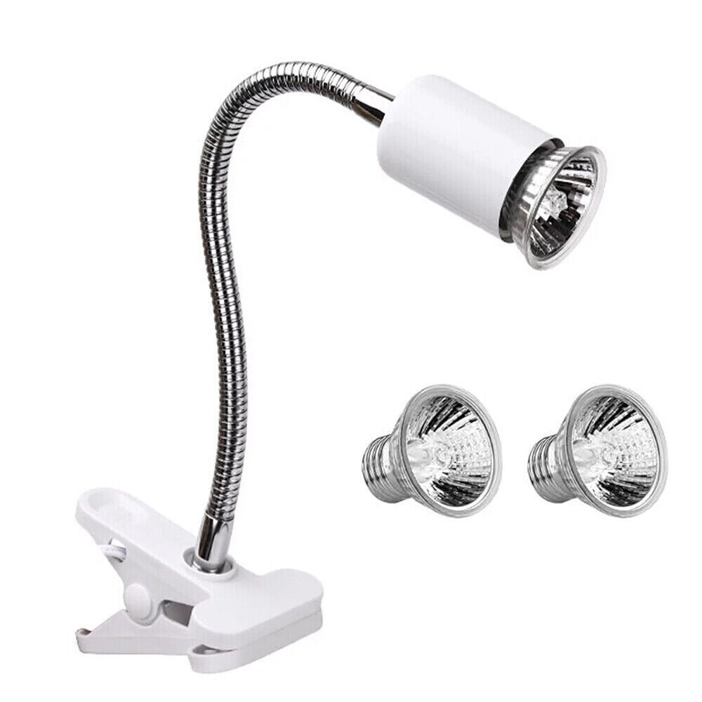 2PACK Reptile Lamp 25/50W UVA+UVB 3.0 with 360° Clamp Dimmable Light for Reptile