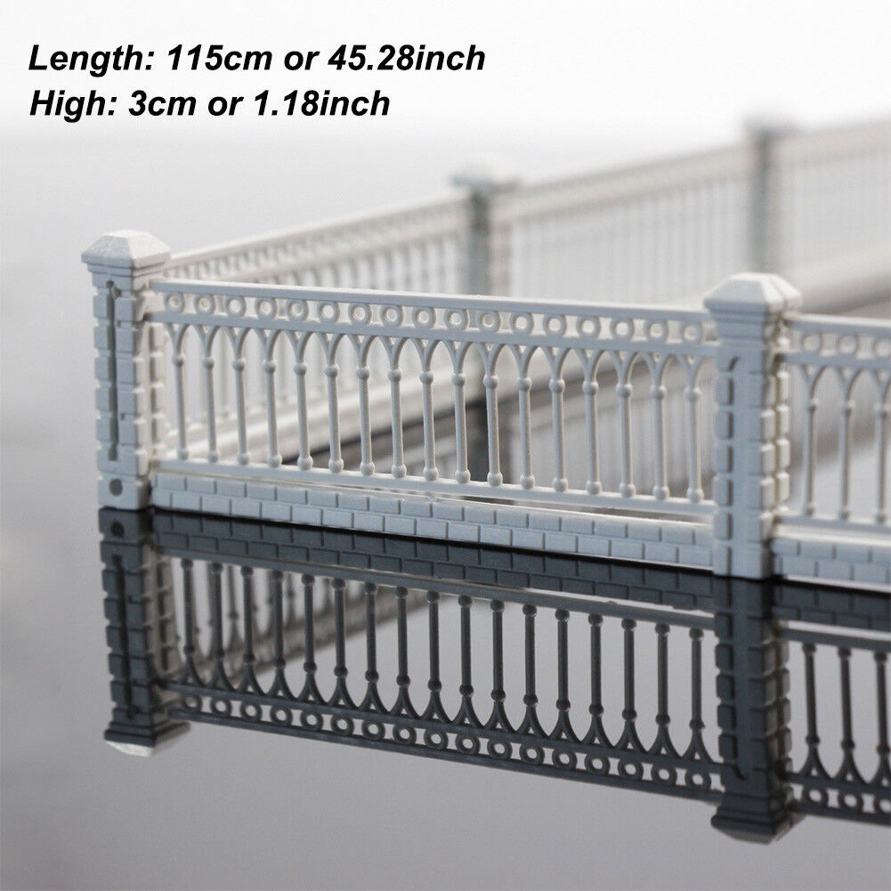1 Meter Model Railway HO OO Scale 1:87 White Building Fence Wall LG10001
