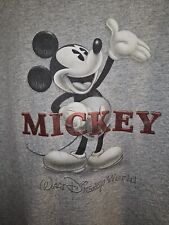 Vintage Walt Disney World Mickey Mouse Kids Xl 18-20 Gray Graphic Logo Tshirt picture