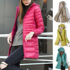 Winter Women Packable Ultralight Long Down Hooded Jacket Puffer Parka Coats  picture