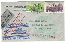 CHINA 1937 SHANGHAI HONG KONG SAN FRANCISCO FIRST FLIGHT FRANKED CHINA AIR MAIL picture