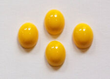 Vintage Opaque Yellow Glass Cabochons 10x8mm (6) cab821 picture