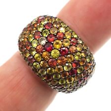 EFFY Bombe Sterling Silver 5ct Natural Multi-Colored Sapphire Ring Size 8.75 picture