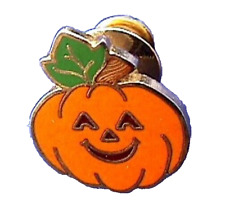 Hallmark PIN Halloween Vintage PUMPKIN Cloisonne JOL Smiley Face 1983 Tie Tac picture