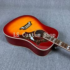 Cherry Burst Electric Acoustic Guitar Dove Pickguard Bone Nut and Saddle with EQ picture
