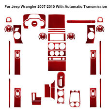 69Pcs Red Carbon Fiber Full Interior Kit Cover Trim For Jeep Wrangler 2007-10 picture