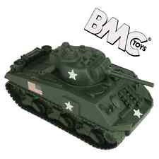BMC WW2 Sherman M4 Tank Dark Green 1:32 Military Vehicle for Plastic Army Men picture