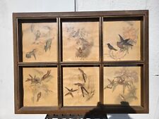 Antique 6 Panel Hummingbird Art 30.5x23.5 picture