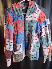 Rising International Embroidered Patchwork Boho Hippie Zip Up Hoodie  Size L picture