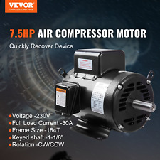 VEVOR 7.5HP Air Compressor Motor, 230V 30 Amps Electric Motor, 3450RPM 184T Fram picture