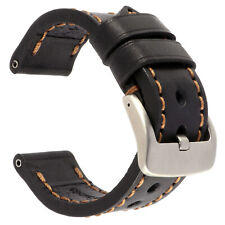26mm COW Leather Strap Black Watch Band for INVICTA w/ Heavy Duty Buckle Copper picture