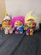 Vintage 1986 Ace Novelty & Dam Clown Trolls 5” Things Polka Dot Suit Lot Of 3 picture