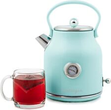 Nostalgic Retro Stainless Steel Electric Tea Kettle and Kettle 1.7L Aqua picture