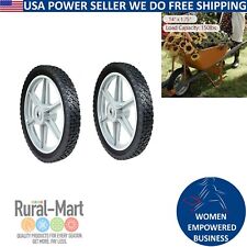 2pk 14 x 1.75 Spoked Plastic Wheel  for Lawn Mower Yard Cart Dolly Wheel picture