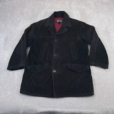 VINTAGE Eddie Bauer Jacket Mens Small Black Wale Corduroy Quilted Lined Blazer picture