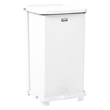 Rubbermaid Commercial Fgst12eplwh 66 Gal Square Step Can, White, 14 1/4 In Dia, picture