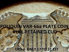 1863 Indian Head Cent (CN) - VG+ POLIQUIN VAR-66a PLATE, RETAINED CUD (M592) picture