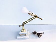 Vintage Mid Century Industrial Light Table Brass & Metal Lamp Articulating RARE picture