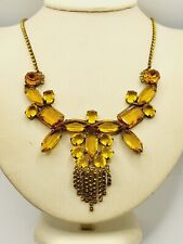 Antique Vintage Art Deco Amber Czech Glass Necklace 16in Unsigned  picture