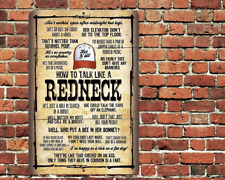 How To Talk Like A Redneck Sign Metal Aluminum 8