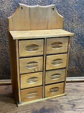 Antique Victorian Late 1800s Kitchen Wall Spice Cabinet w 8 Drawers ~ Primitive picture
