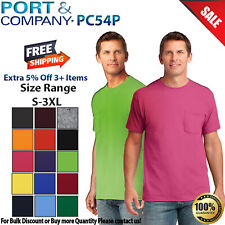 Port & Company PC54P Men's Port Authority Cotton Pocket Tee Top T-Shirt picture