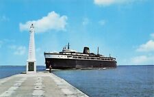Manitowoc Wisconsin City of Midland Steamer Ship Pier Harbor Vtg Postcard E26 picture