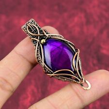 Purple Fire Labradorite Pendant Copper Wire Wrapped Jewelry Gemstone Pendant picture