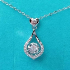 0.75 Ct Round Cut Women's Pendant Real Lab grown Diamond in 14k White Gold picture