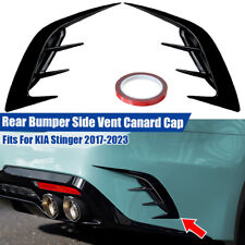 2pcs For KIA Stinger 2017-2023 Gloss Black Rear Bumper Side Vent Canard Cover picture