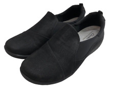 Cloudsteppers by Clarks Womens Slip-on Loafer Shoes Size 9W Sillian Paz Black picture