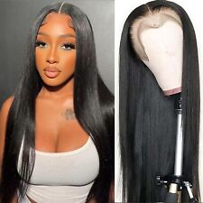 Natural Long Straight Lace Front Wigs Human Hair Pre Plucked Heat Safe Women picture