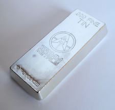 10 Troy Ounce .999 Fine Tin Bar - Hand Poured & Stamped - Grimm Metals picture