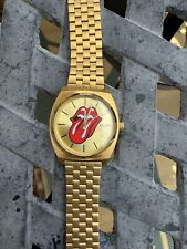 Nixon X Rolling Stones Time Teller Watch Gold Watch Limited Edition Tongue picture