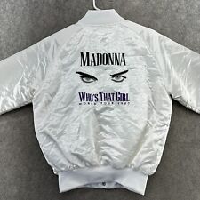 Madonna Who's That Girl 1987 Tour Jacket Womens M White Silk Alpha Industries picture
