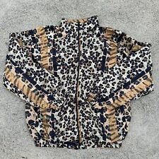 Vintage Kloz Leopard Full Zip Jacket Animal Print Polyester Cheetah Womens Small picture