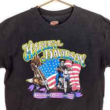 Vintage Harley Davidson T-Shirt Large Black Single Stitch 80s 90s picture