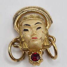 Vintage Selro Brooch Asian Face Unsigned  picture