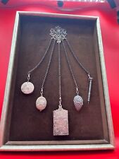 Antique Silver Chatelaine  Belt Chained Locket picture