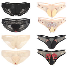 US Mens Sissy Pouch Panties Camel Toe Hiding Gaff Underwear Lace Low Rise Thongs picture