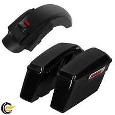 For 09-24 Harley Touring Road CVO Style LED Rear Fender System Hard Saddlebags picture